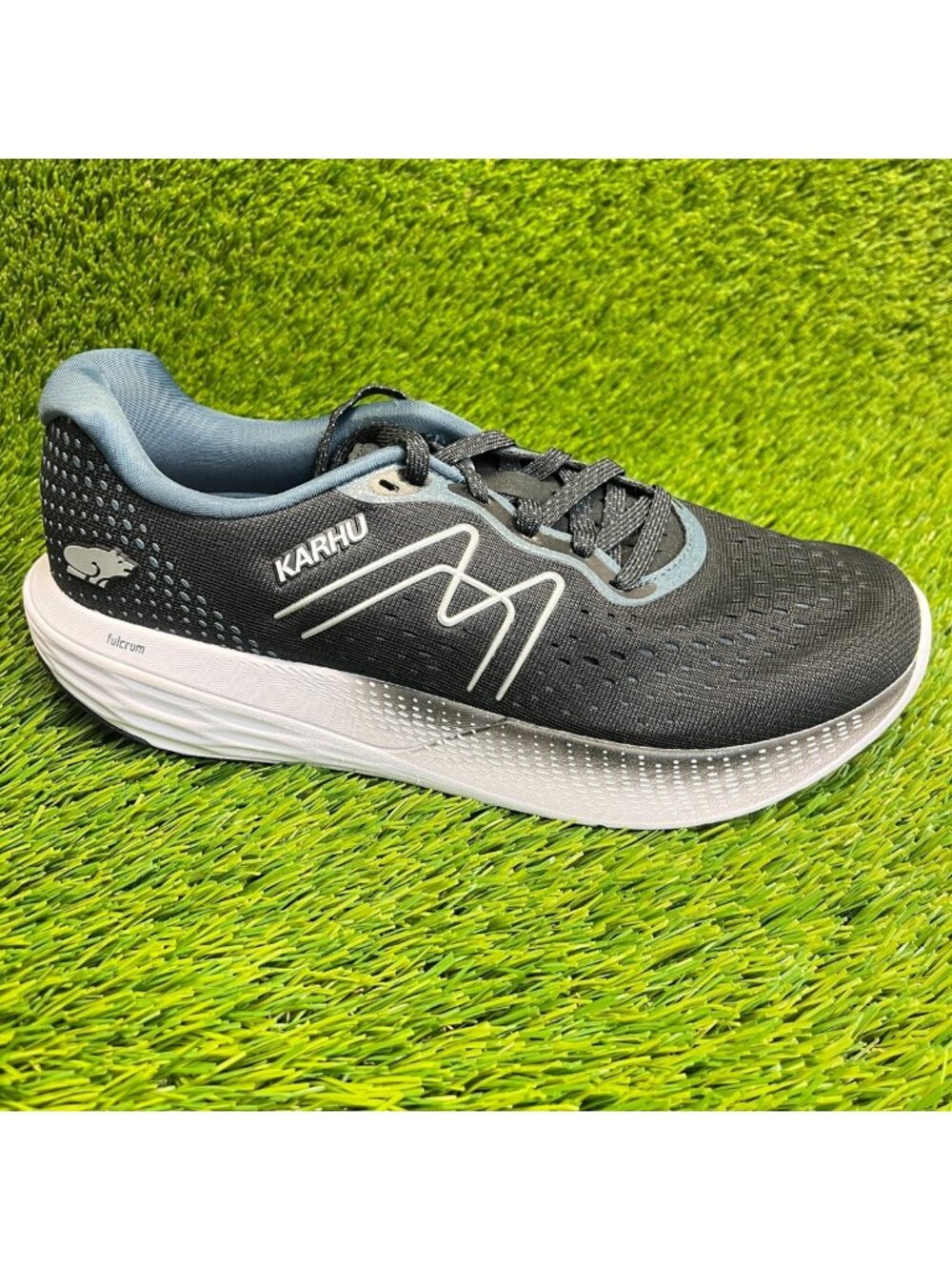 Karhu Ikoni Ortix Mens Size 9 Black‎ White Blue Walking Running Shoes Sneakers